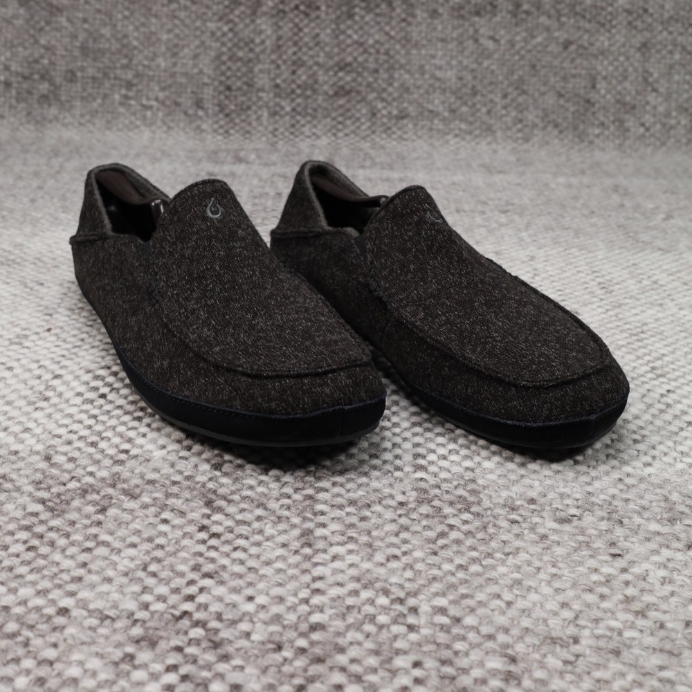OluKai Moloa Hulu Shoes Mens 10 Trench Blue Heathered Slip On Loafers 10411-4040